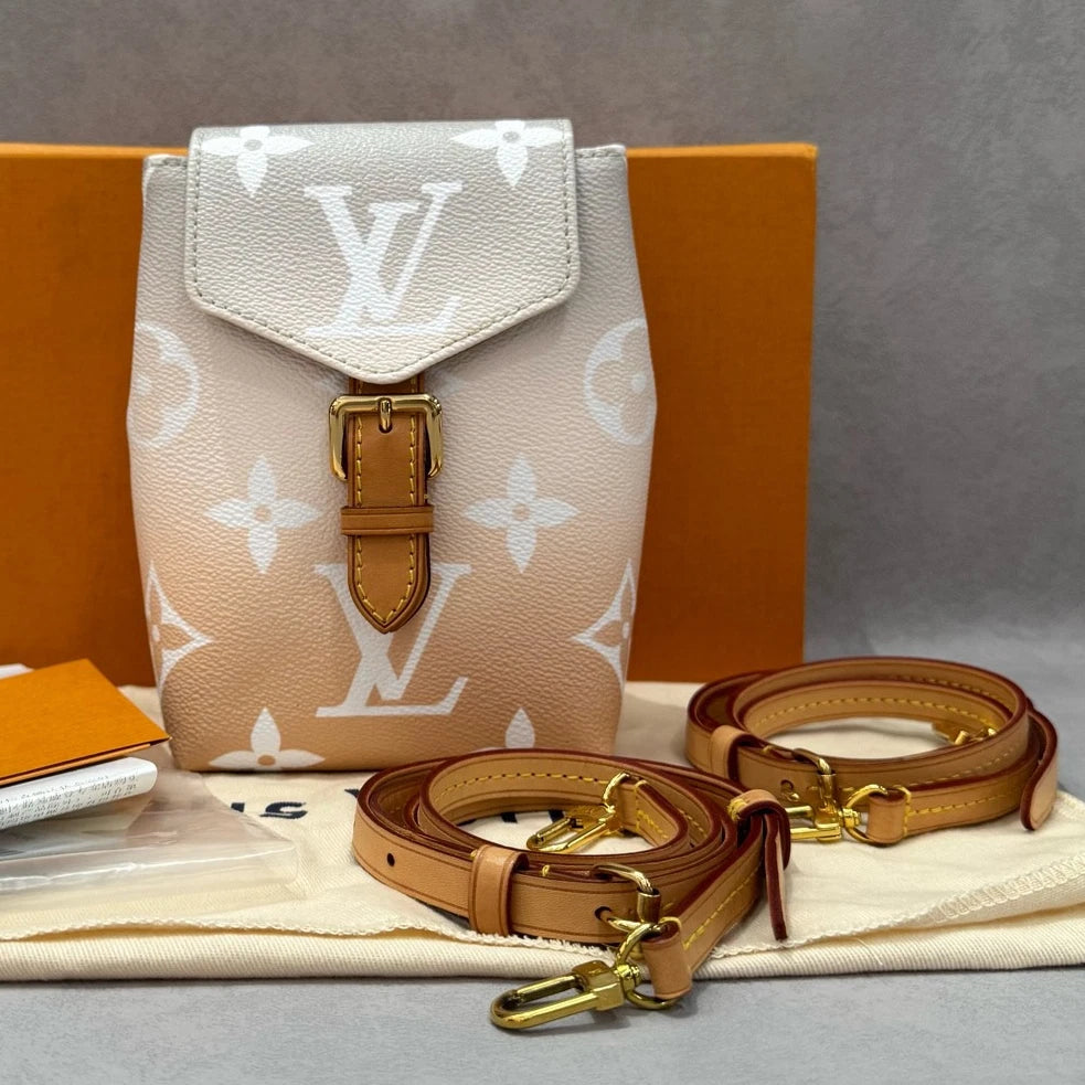 Louis Vuitton Beige By The Pool Tiny Mini Backpack Gold Hardware Chip Version