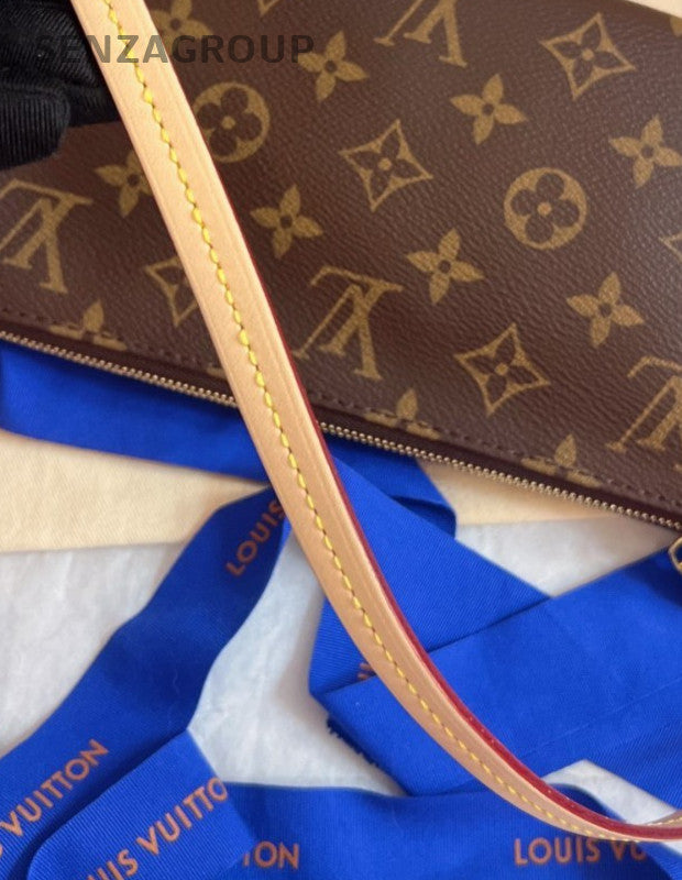 Louis Vuitton Monogram 2Way Shoulder Bag Crossbody Brown Used Women Classic