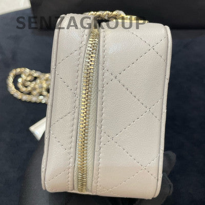 Chanel Grey Gold Hardware Trendy CC Camera Bag Chain Crossbody Women's Fashion