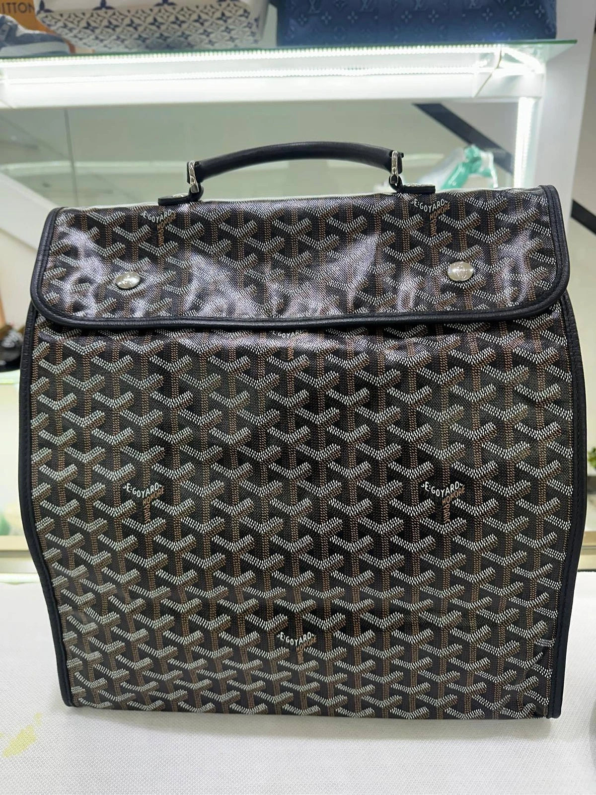 Goyard Black Monogram Canvas Backpack Excellent
