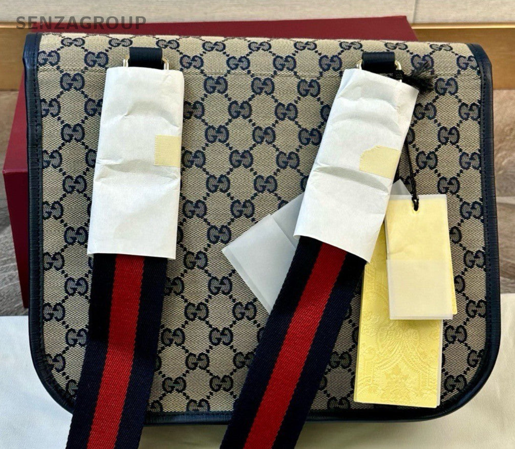 Gucci Ophidia 2Way Shoulder Bag Crossbody Blue Gold Unisex Adults Classic