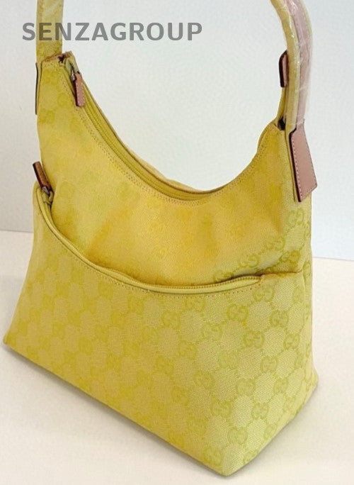 Gucci Hobo Bag 2Way Top Handle Shoulder Bag Yellow Used Women Designer Classic
