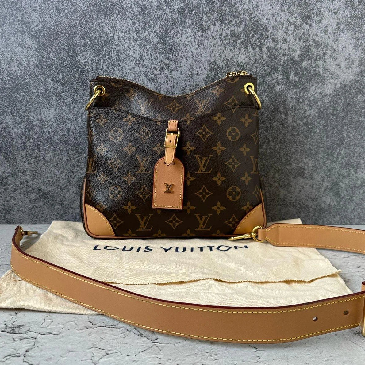 Louis Vuitton Odeon PM Monogram Canvas Shoulder Bag Crossbody Gold Hardware