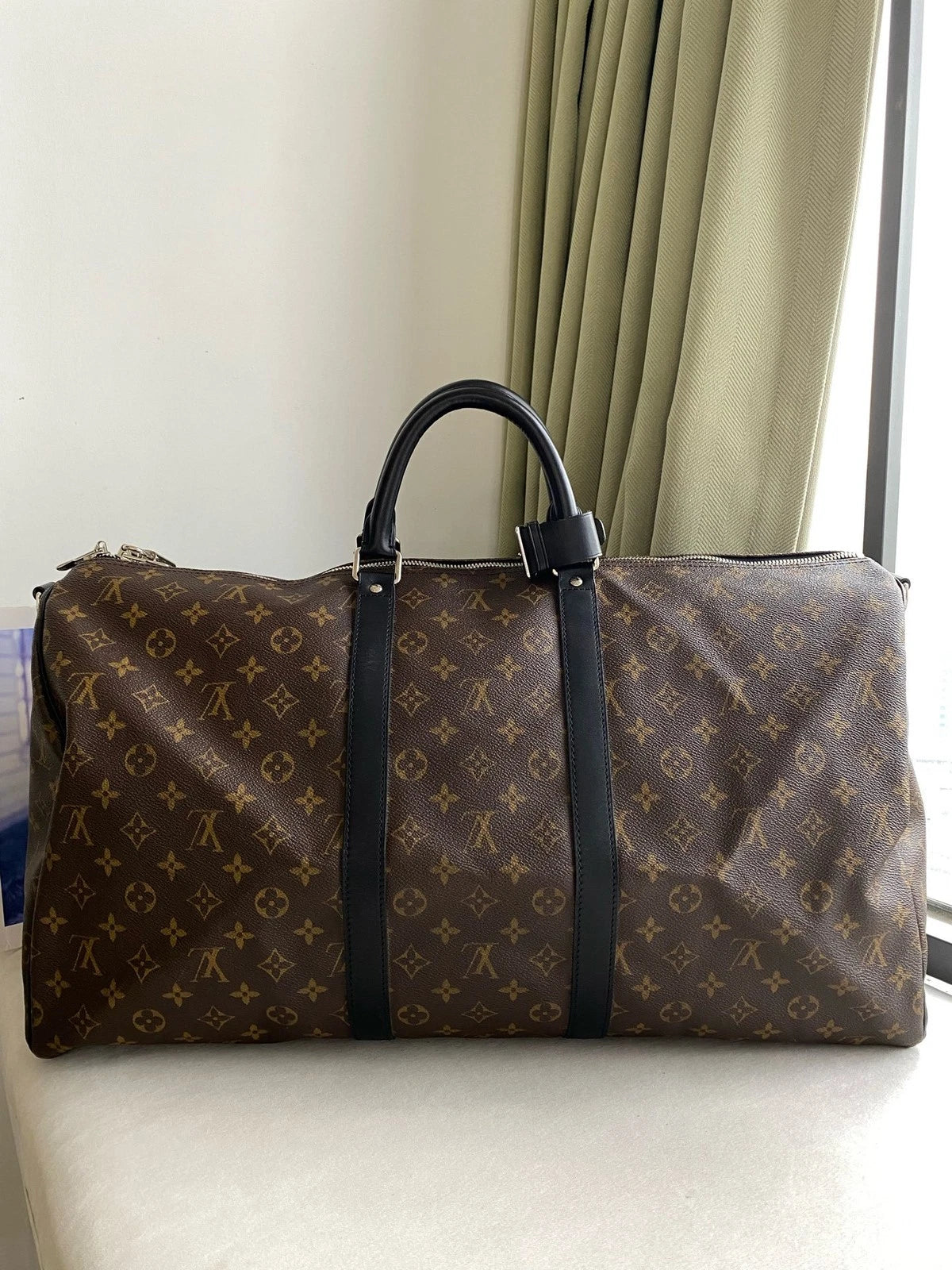 Louis Vuitton Canvas Keepall55 Travel Handbag Crossbody Bag For Women