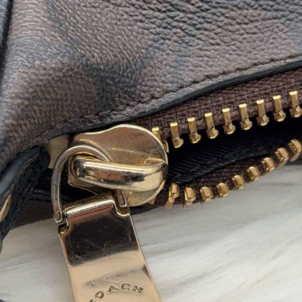 Coach Dark Brown Crescent Shoulder Handbag For Women