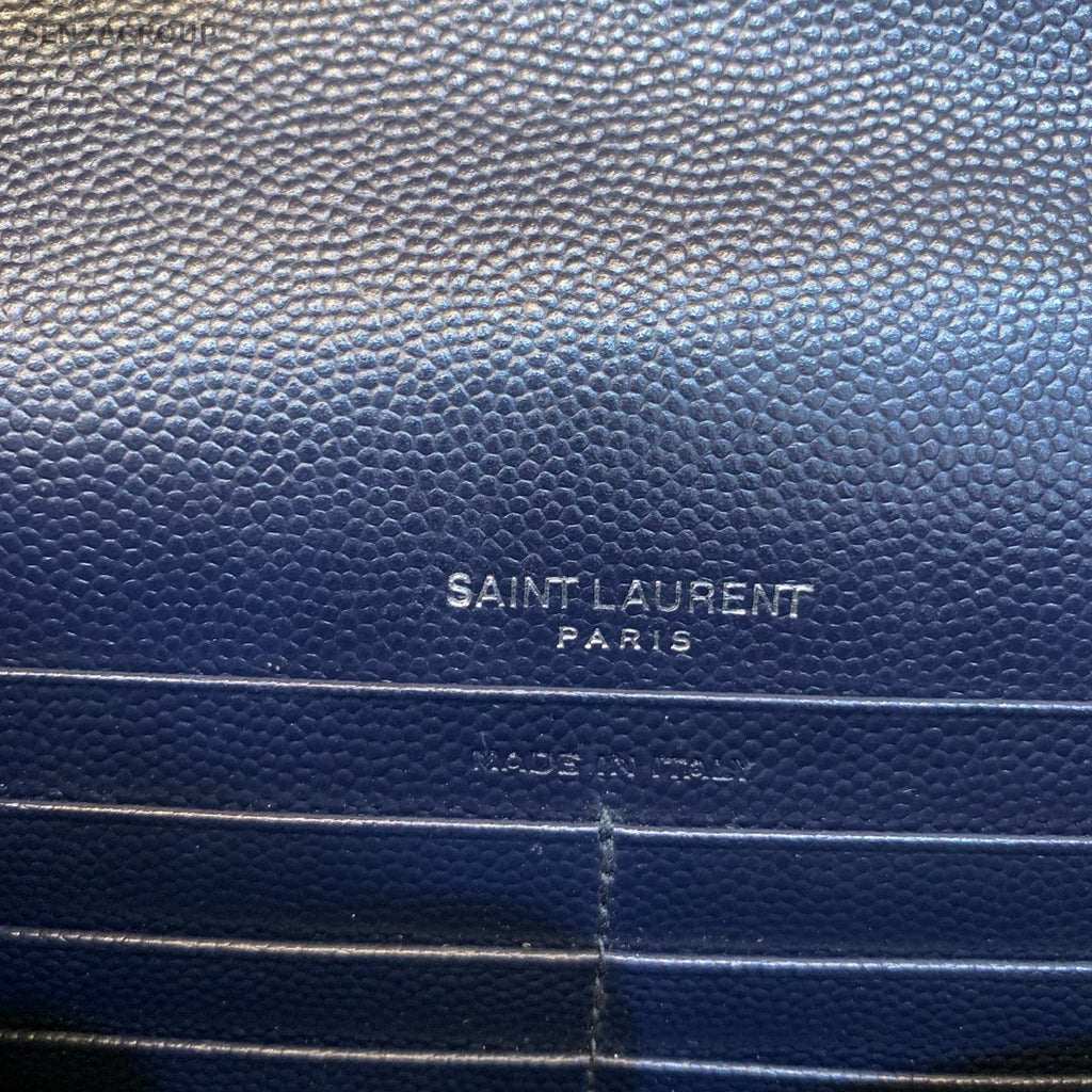 YSL Saint Laurent Calfskin Chain Shoulder bag Crossbody Women Black Silver