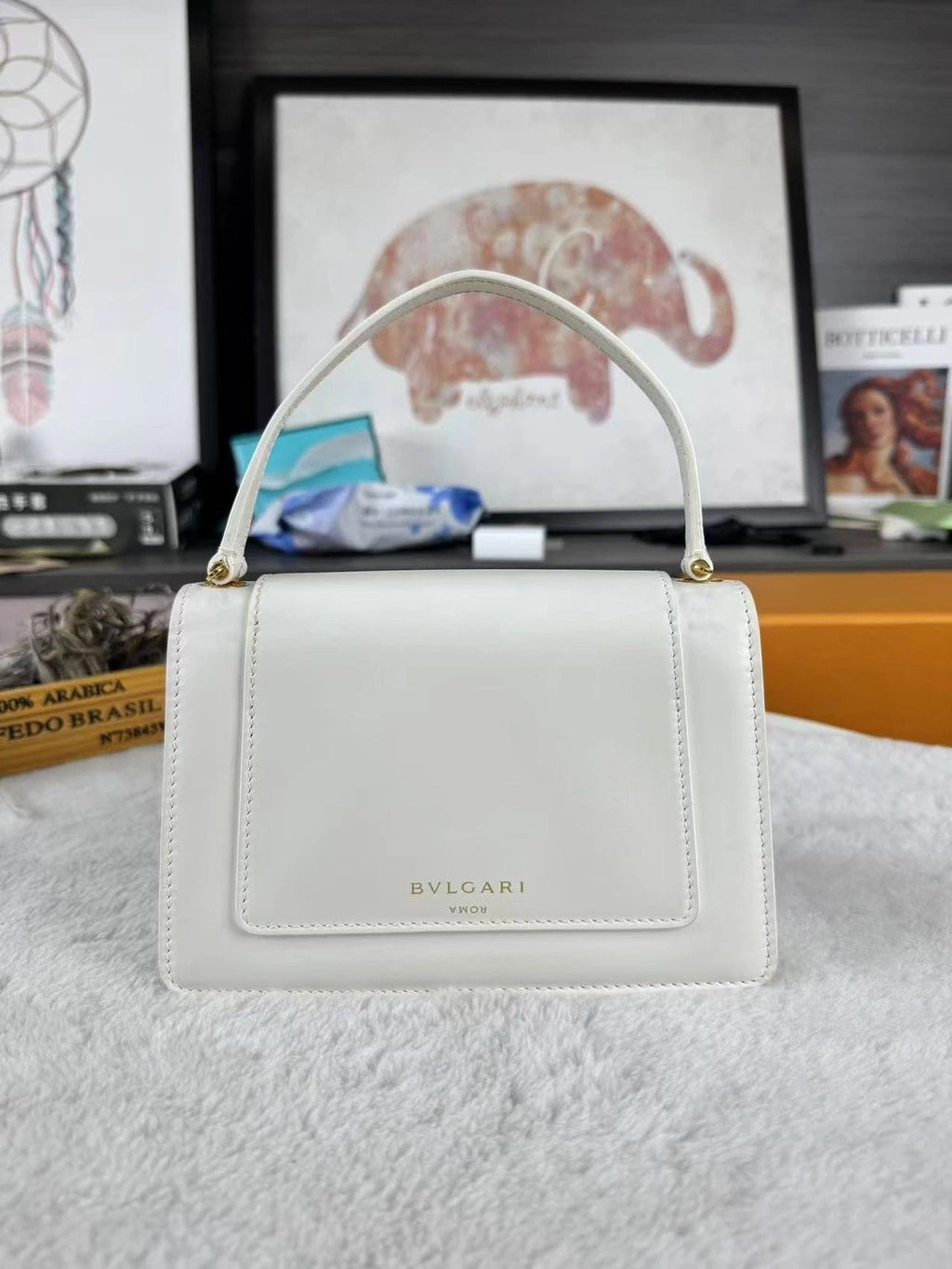 Bvlgari x Alexander Wang Calfskin Classic Top Handle Bag For Women