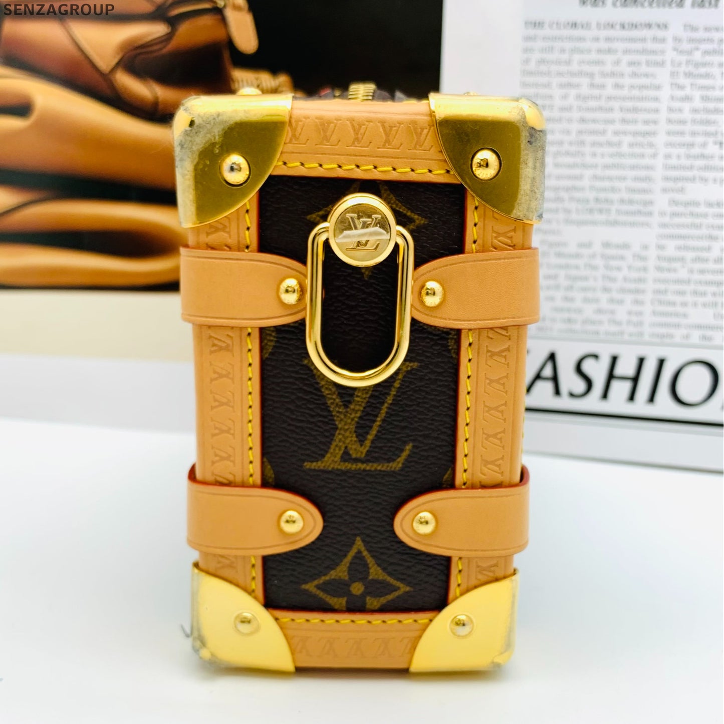 Louis Vuitton Soft Trunk Small Monogram Shoulder Crossbody Bag Brown Gold