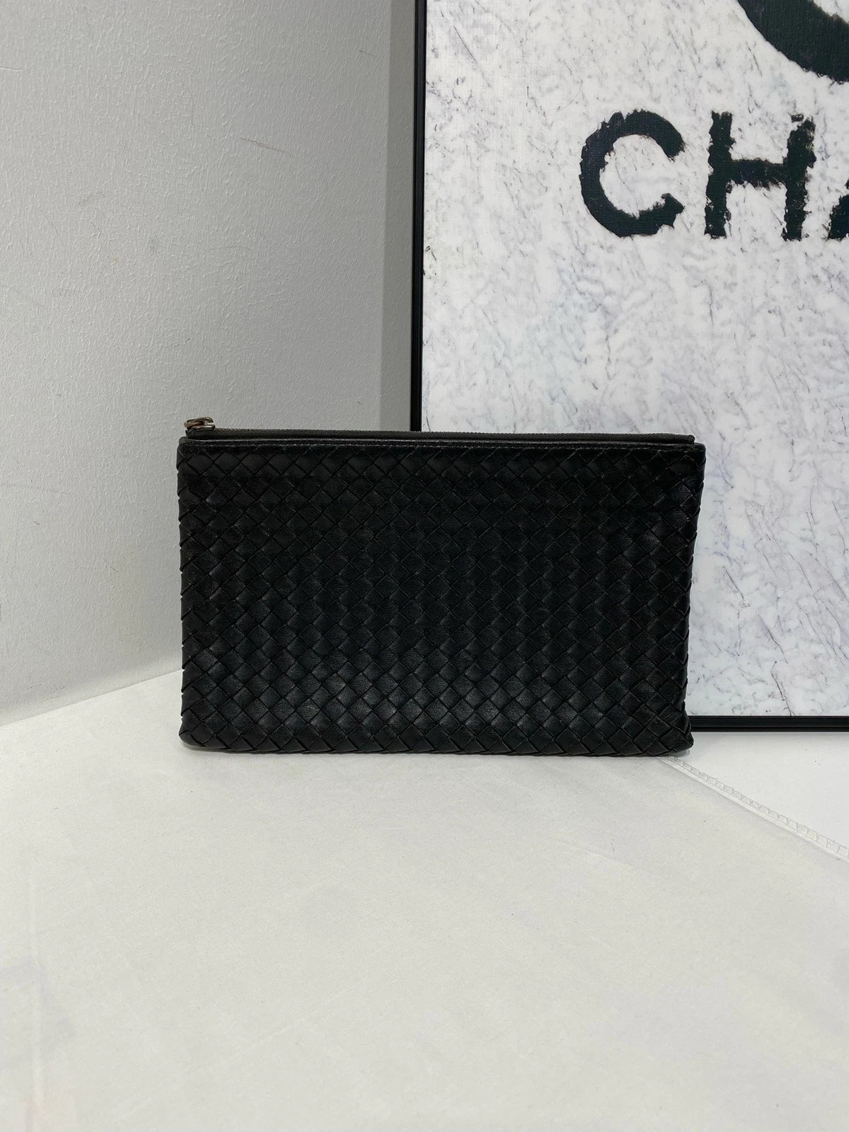 Bottega Veneta Black Leather Clutch for Women