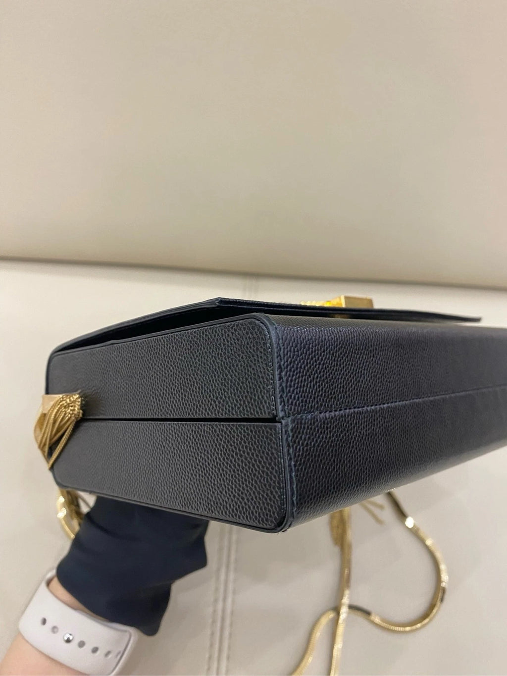Saint Laurent Black Box Chain Shoulder Bag For Women