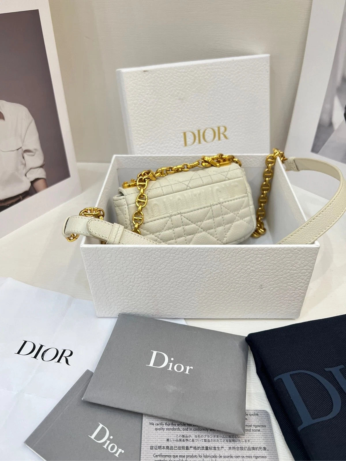 Dior Caro Cannage Mini Crossbody Shoulder Bag For Women