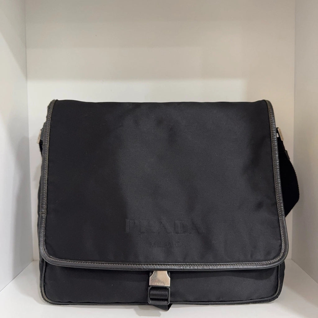 PRADA Nylon Flap Messenger Shoulder Crossbody Bag For Women