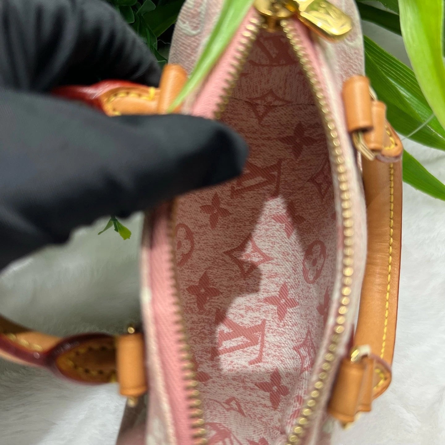 Louis Vuitton Speedy Nano Bag Pink Gold Women's Fashion Handbag Crossbody