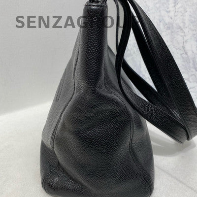 Chanel Tote Shoulder Bag Black Vintage Classic Women's Handbag