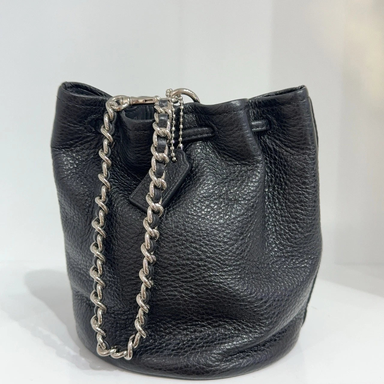 Coach Petal 14 Black Leather Starry Rivet Handbag For Women