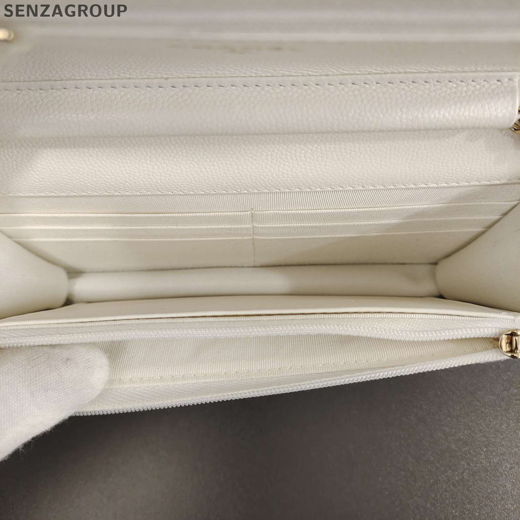 Chanel CF WOC Quilted Shoulder Bag White Gold Chain