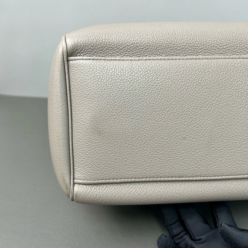Celine Soft 16 Medium Grey Leather Tote Shoulder Crossbody Bag For Women