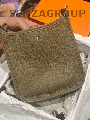 Hermès Mini Evelyne Bag Beige Silver Hardware Women's Fashion Crossbody