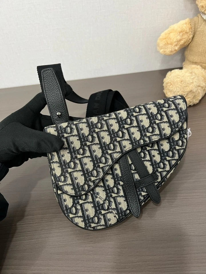 Dior Monogram Canvas Small Saddle Crossbody Bag For Unisex