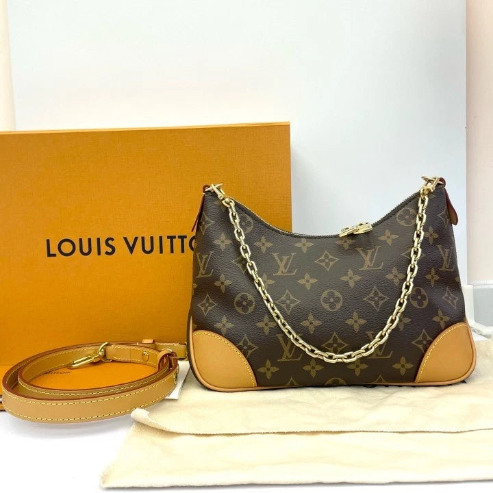 Louis Vuitton Boulogne Canvas Shoulder Bag Crossbody Excellent