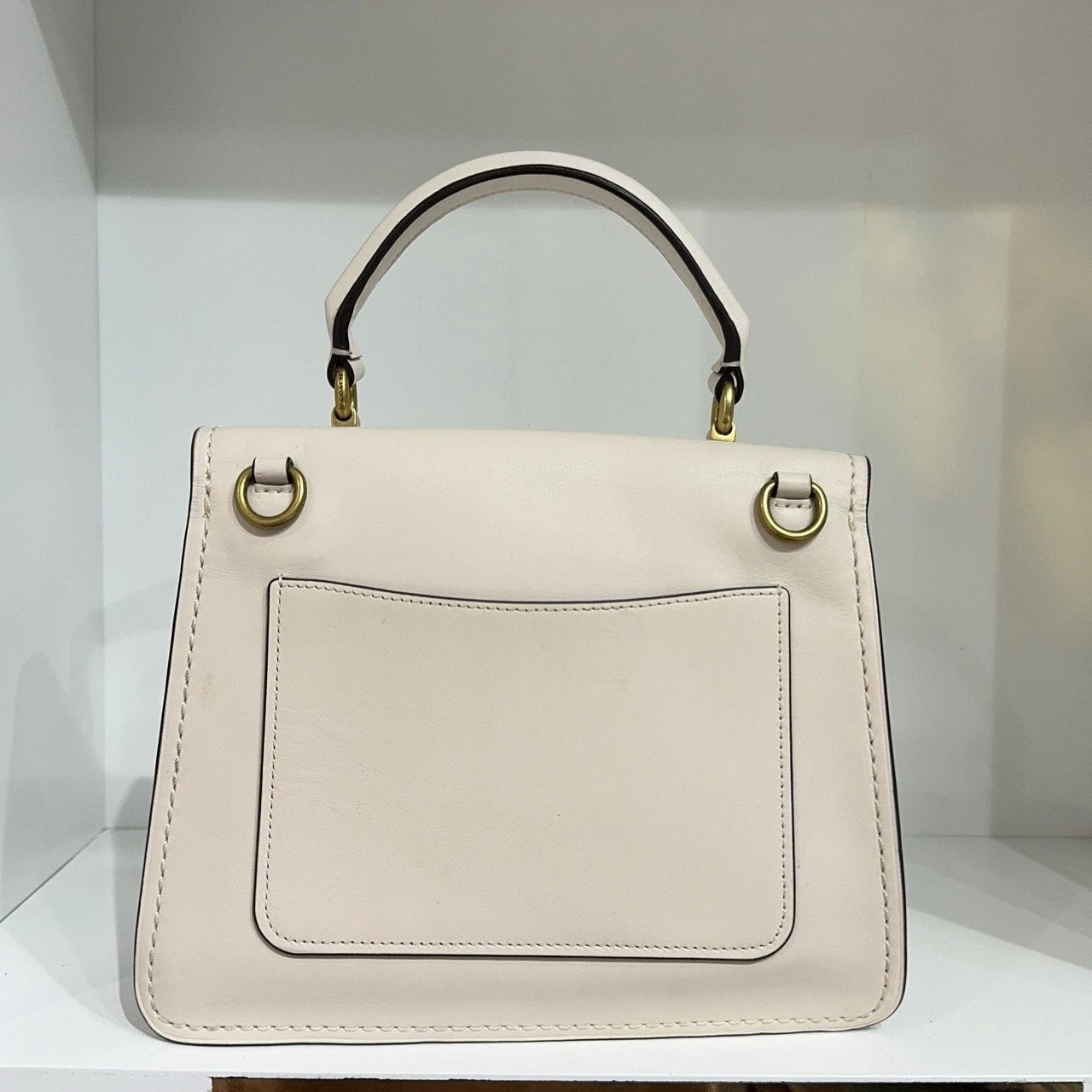 Coach White Leather 23cm Women's Handbag Shoulder Crossbody Bag