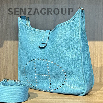 Hermès Evelyne 29 Denim Blue Silver Hardware Shoulder Crossbody Bag