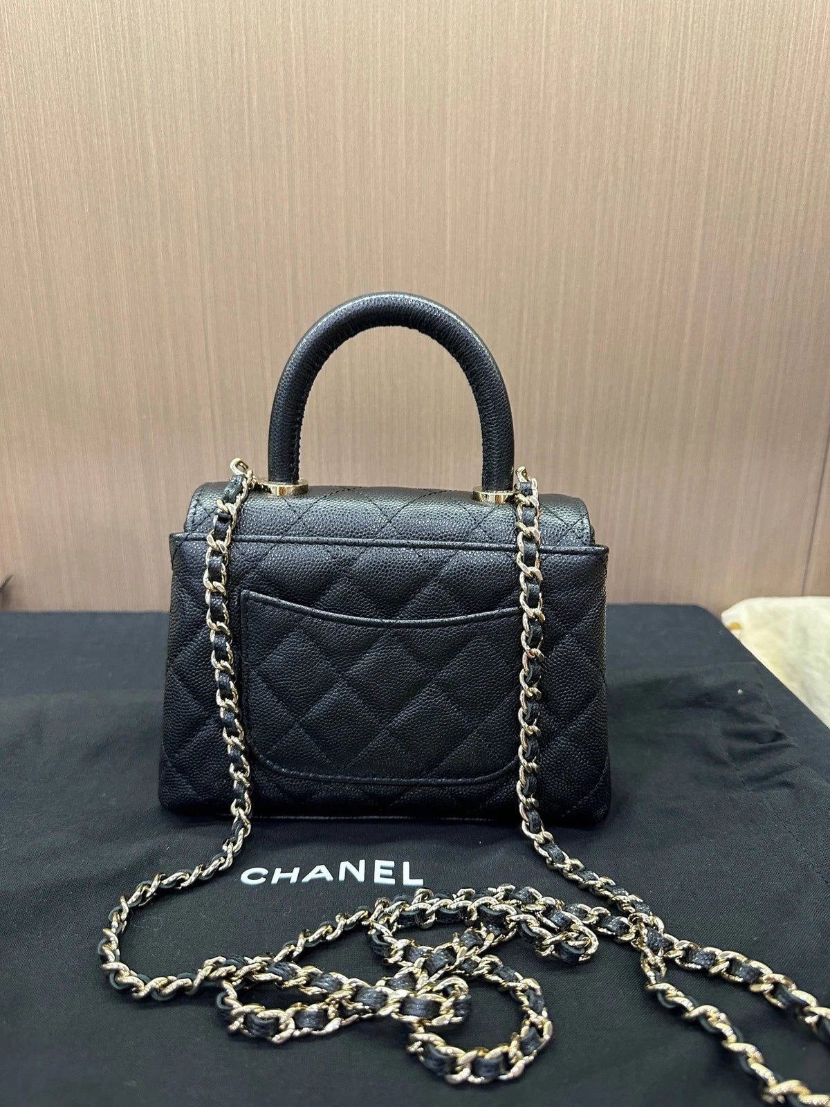 CHANEL Black Coco Handle Nano Top Handle Bag For Women