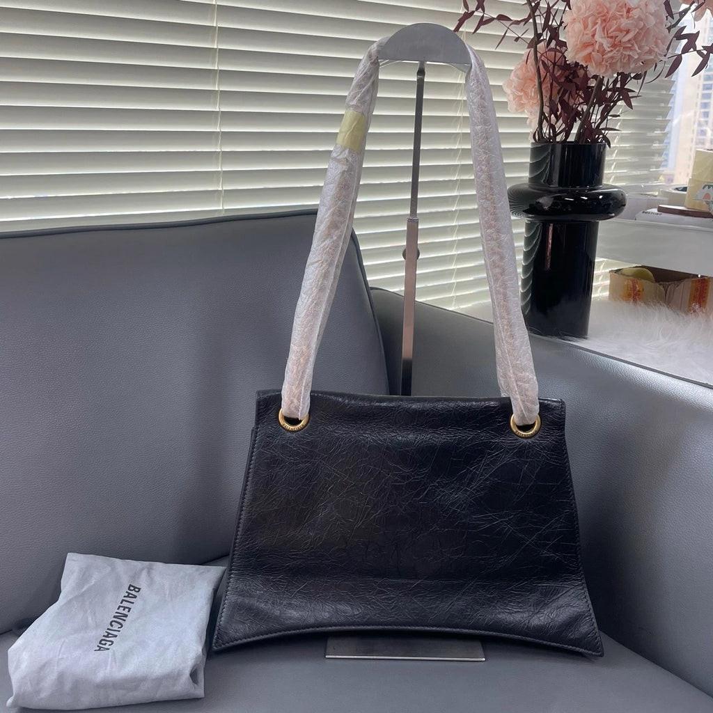 Balenciaga Crush Medium Calfskin Leather Chain Shoulder Bag For Women