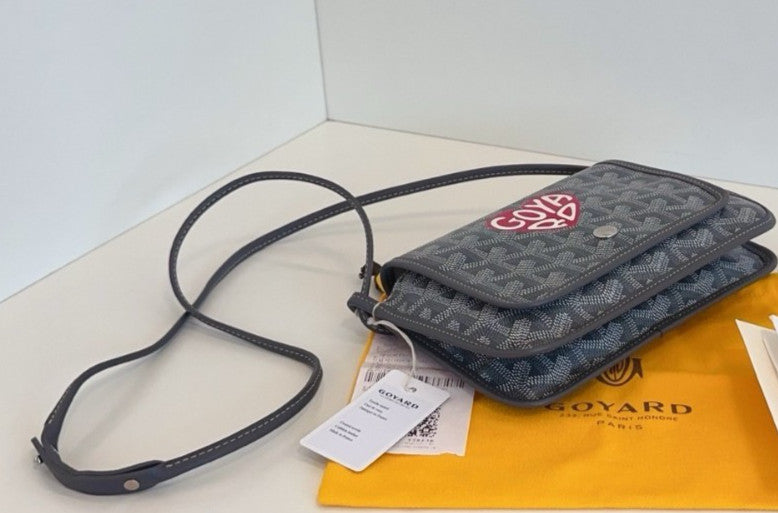 Goyard Plumet woc Envelope Monogram Crossbody bag Grey Brand NEW