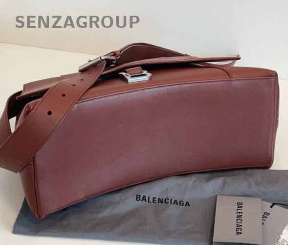 Balenciaga Downtown MM Shoulder Bag Crossbody Red Silver Unisex Adults Classic