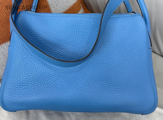 Hermes Lindy26 Shoulder Bag Blue Silver Used Women Classic Designer