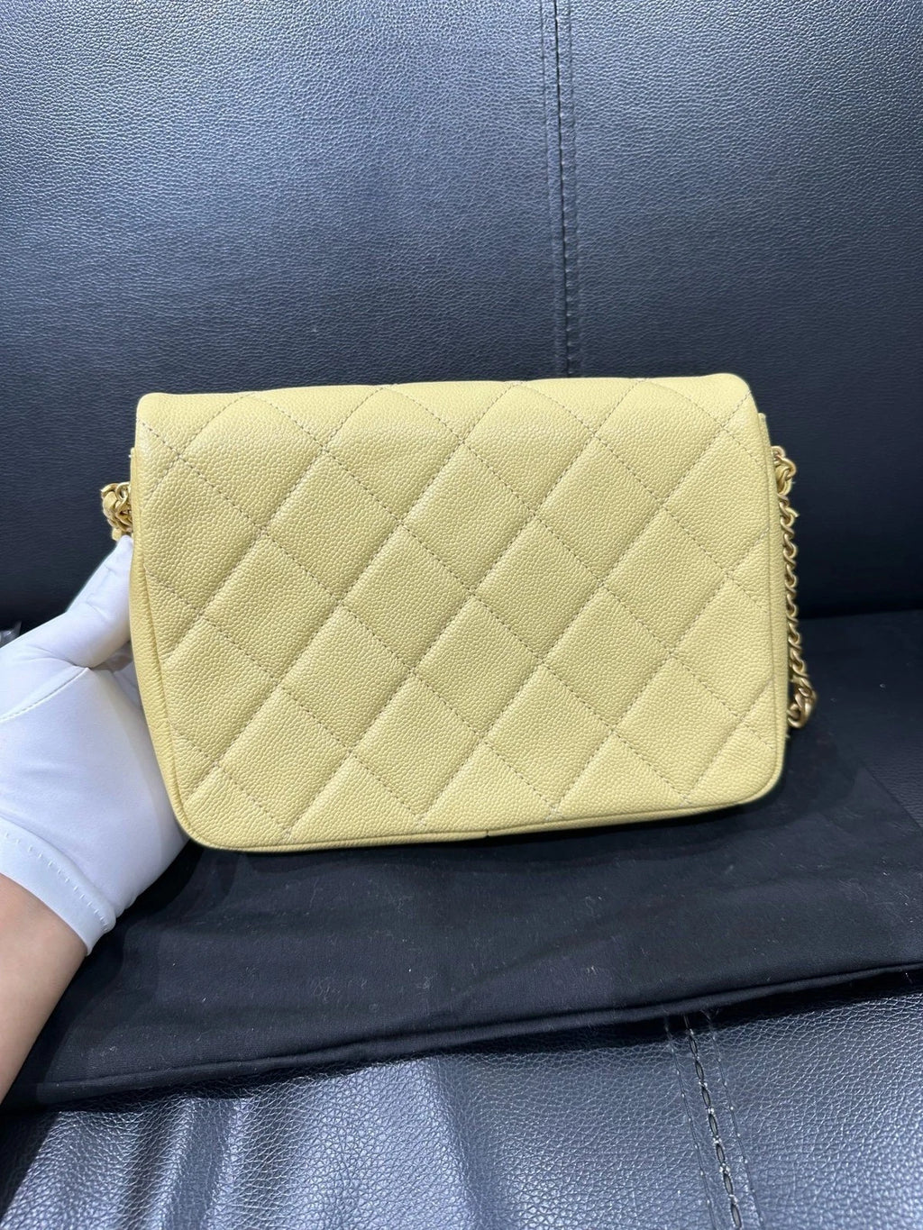 CHANEL Grained Leather Mini Flap Crossbody Bag For Women Pre-owned