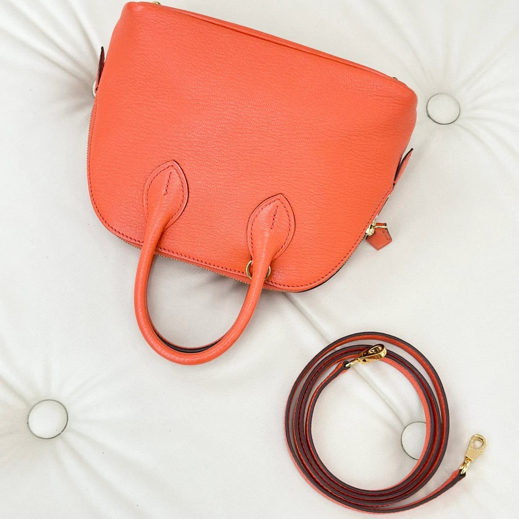 Hermes Bolide Mini Evercolor Top Handle Crossbody Bag Orange Gold Women S