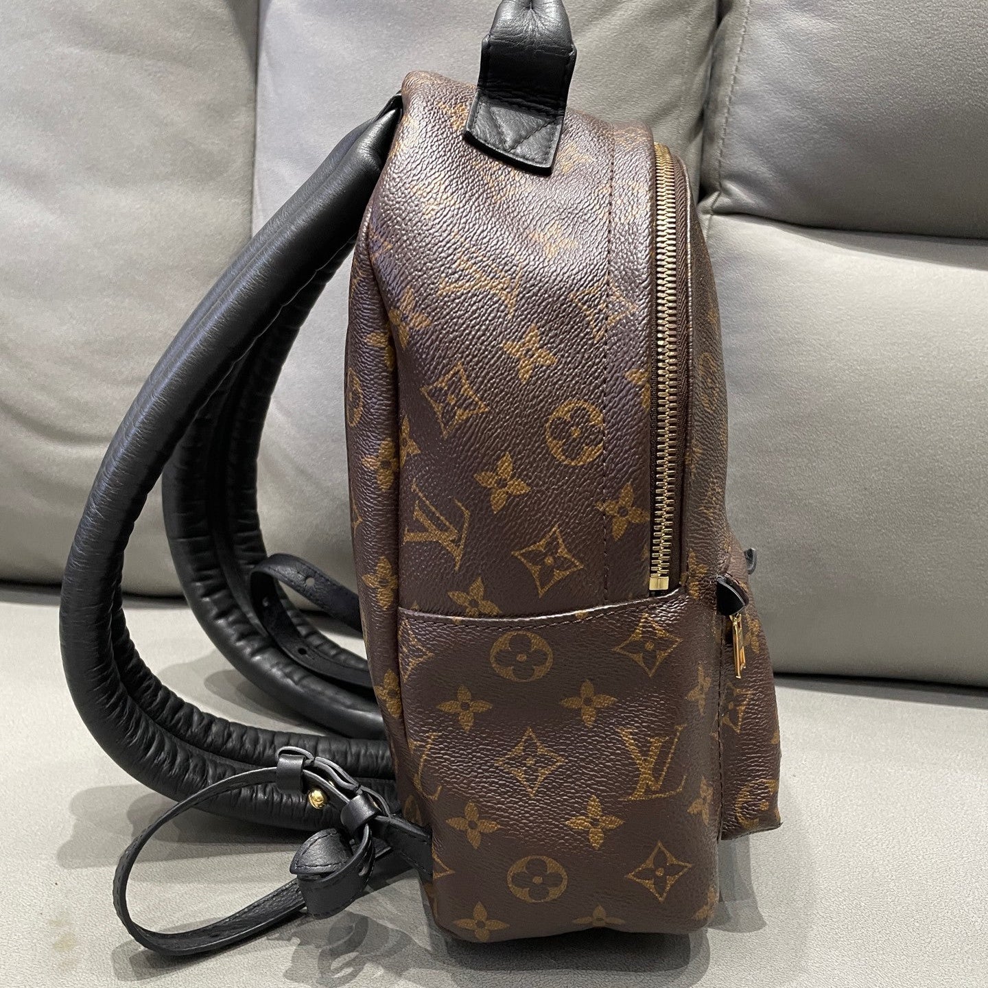 Louis Vuitton Monogram Backpack Brown Gold Zipper Classic Women's Bag