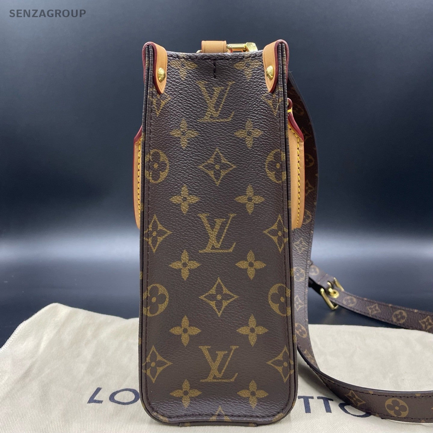 Louis Vuitton Sac Plat BB Monogram Canvas Top Handle Crossbody Women Classic