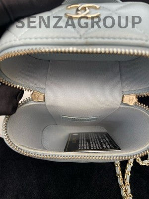 Chanel Quilted Chain Crossbody Phone Bag - White Gold
