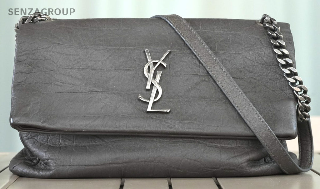 YSL Saint Laurent Hollywood Dark grey Calfskin Shoulder bag Crossbody