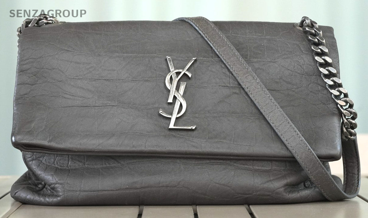 YSL Saint Laurent Hollywood Dark grey Calfskin Shoulder bag Crossbody