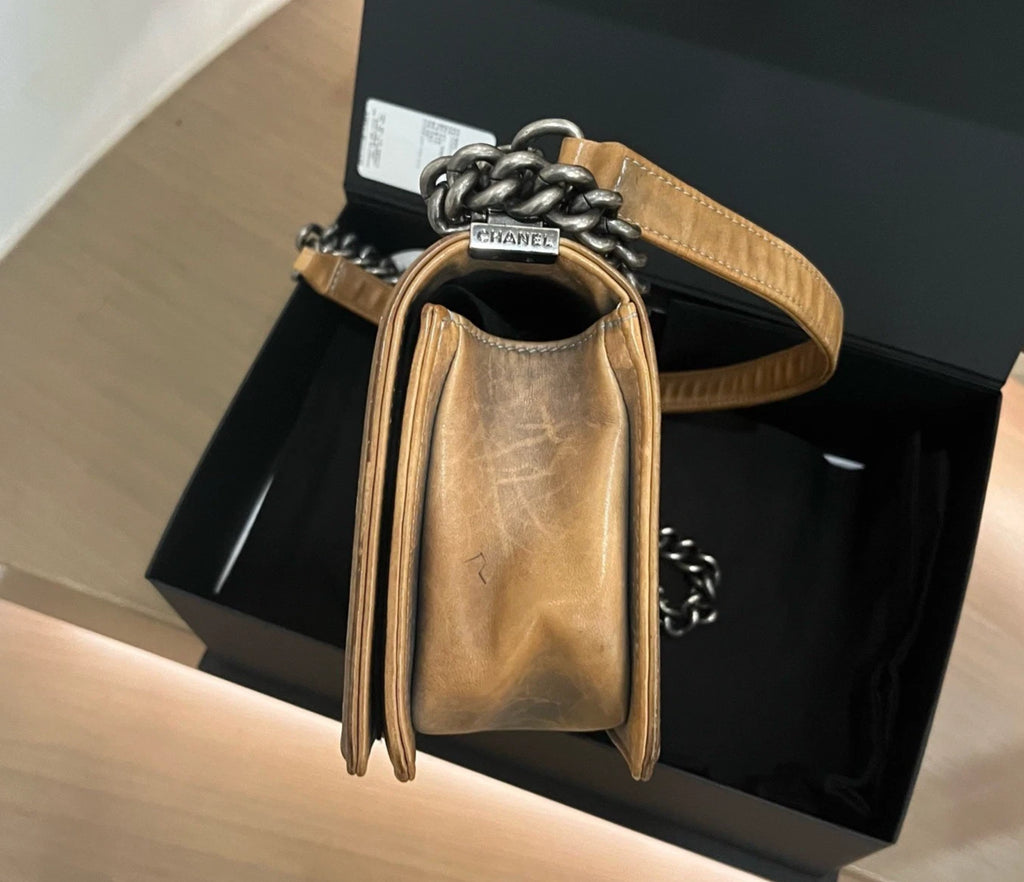 Chanel Leboy MM Shoulder Bag Crossbody Bag Brown Women Claasic