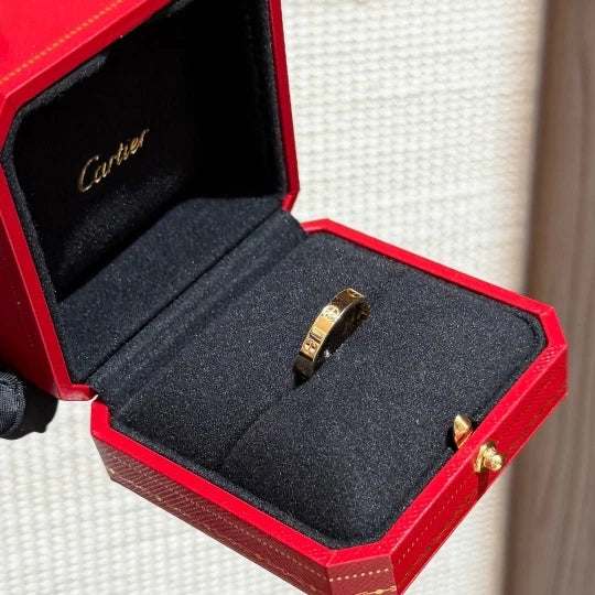 Cartier Love Small Ring 3.6mm 18k Yellow Gold Band Wedding Ring EU55/US7.25