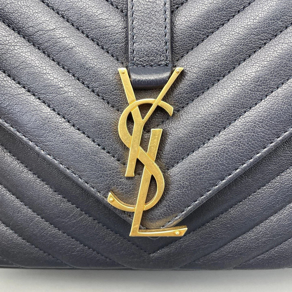 Saint Laurent Envelope Bag MM Chain Top Handle Crossbody Bag Blue Women