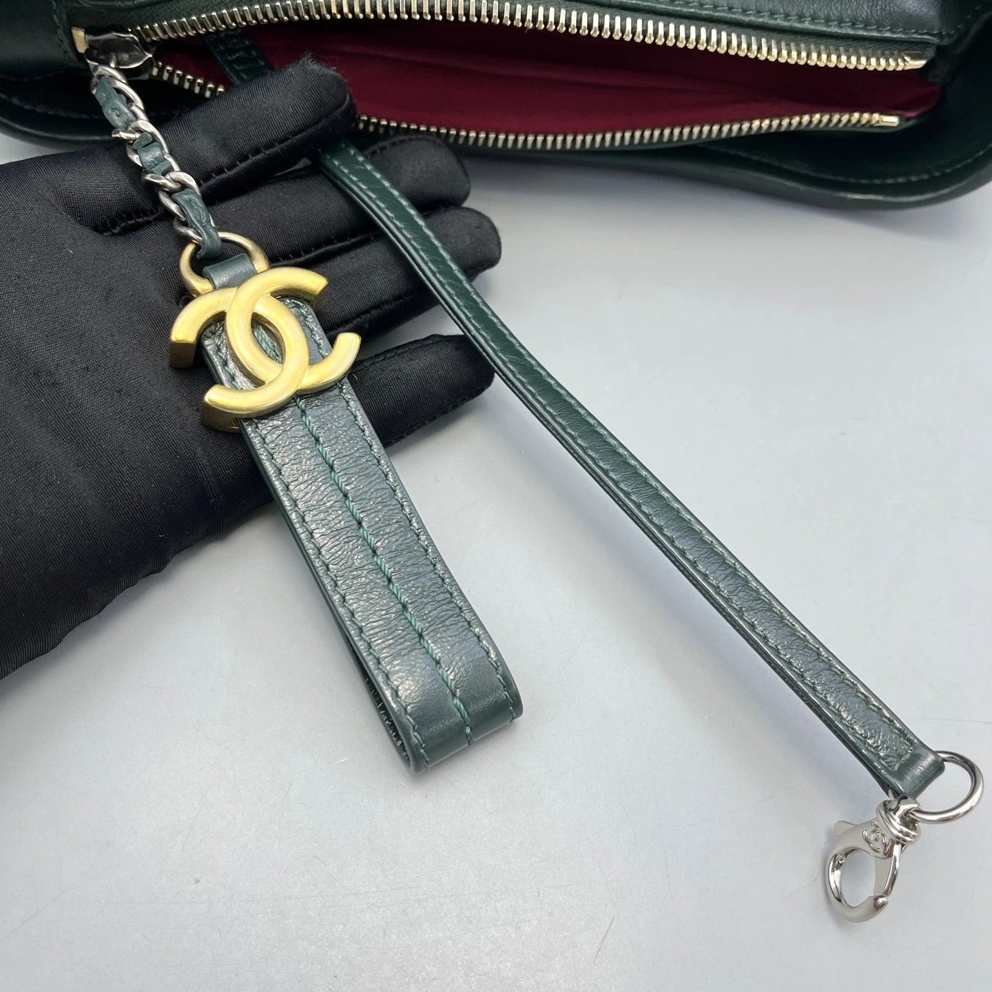 CHANEL Green Calfskin Small Crossbody Bag For Women