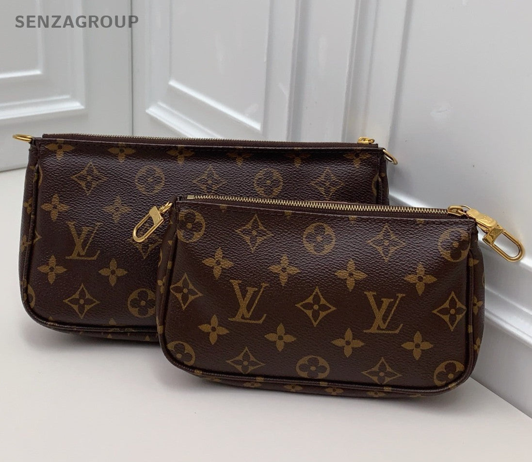Louis Vuitton Monogram Chain Shoulder Bag Crossbody Brown Gold Women Classic