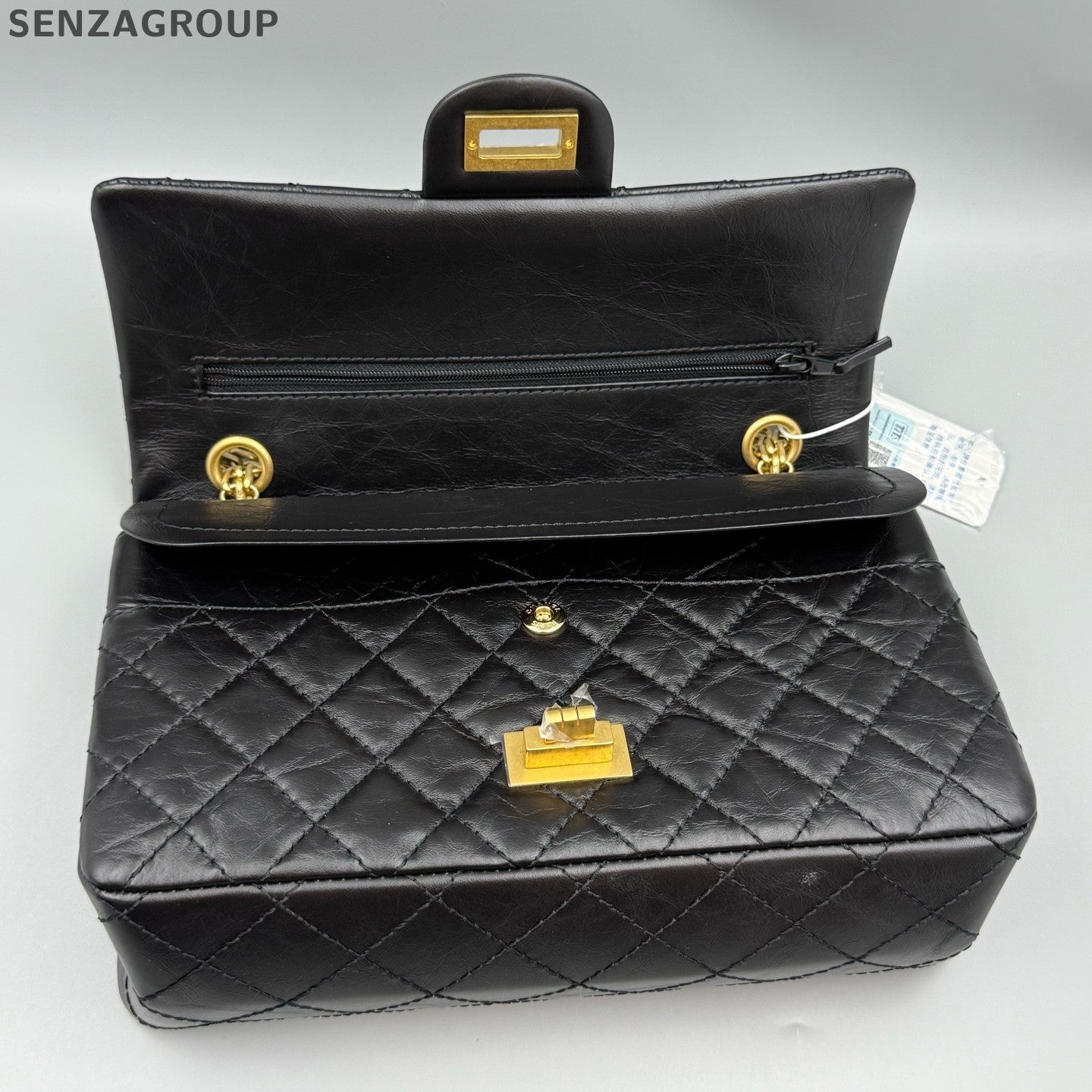 Chanel 2.55 Small Black Caviar Gold Chain Shoulder Bag Classic