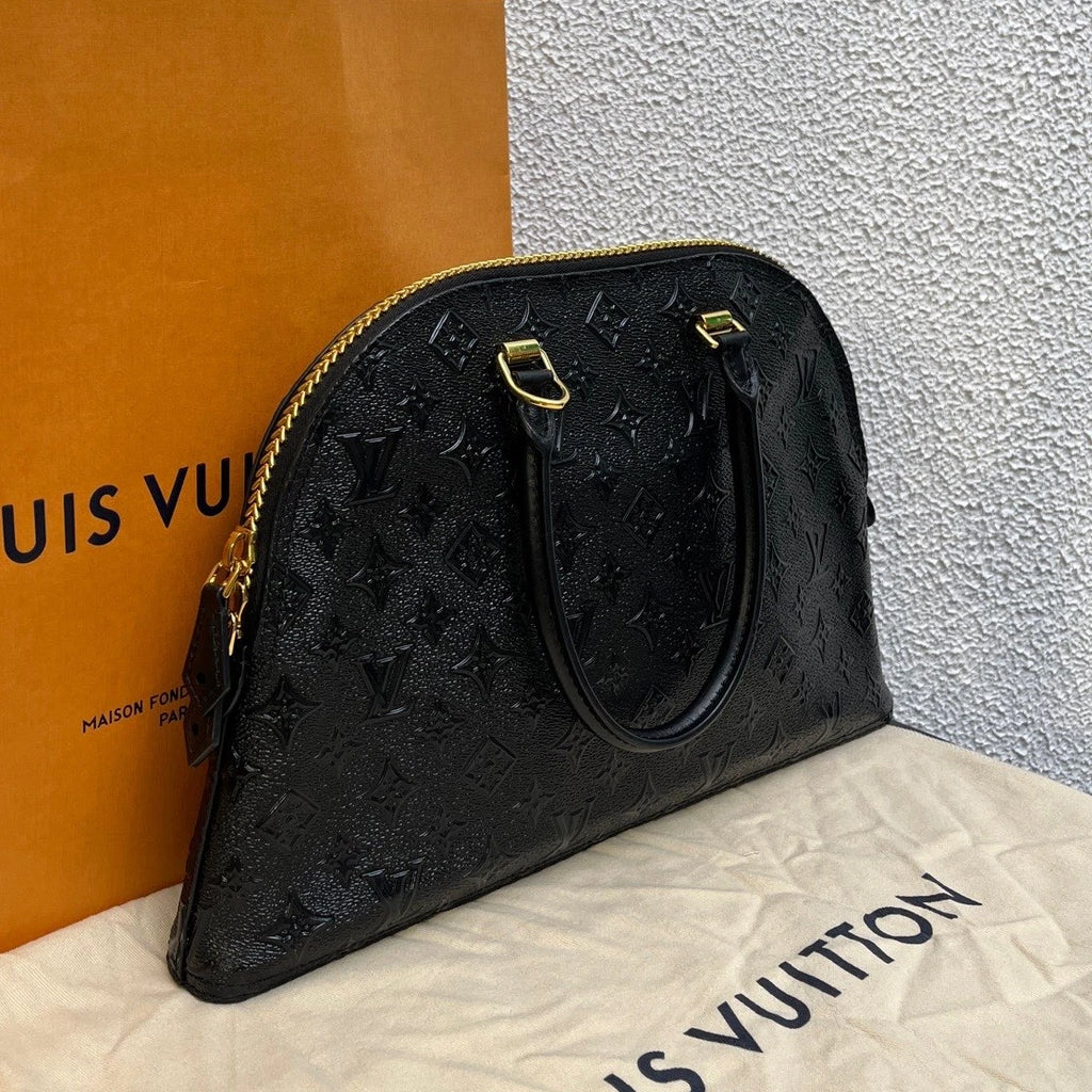 Louis Vuitton Moon Alma 2Way Top Handle Shoulder Bag Black Gold Women Classic