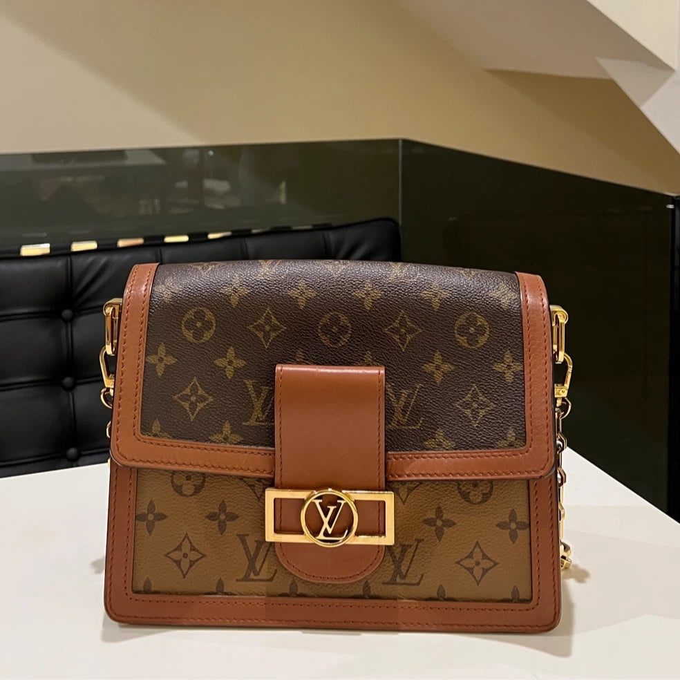 Louis Vuitton Monogram Canvas Medium Dauphine Shoulder Crossbody Bag