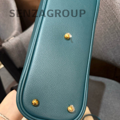 Hermès Bolide 25 Bag Evercolor Leather Green Gold Women's Handbag Shoulder Bag