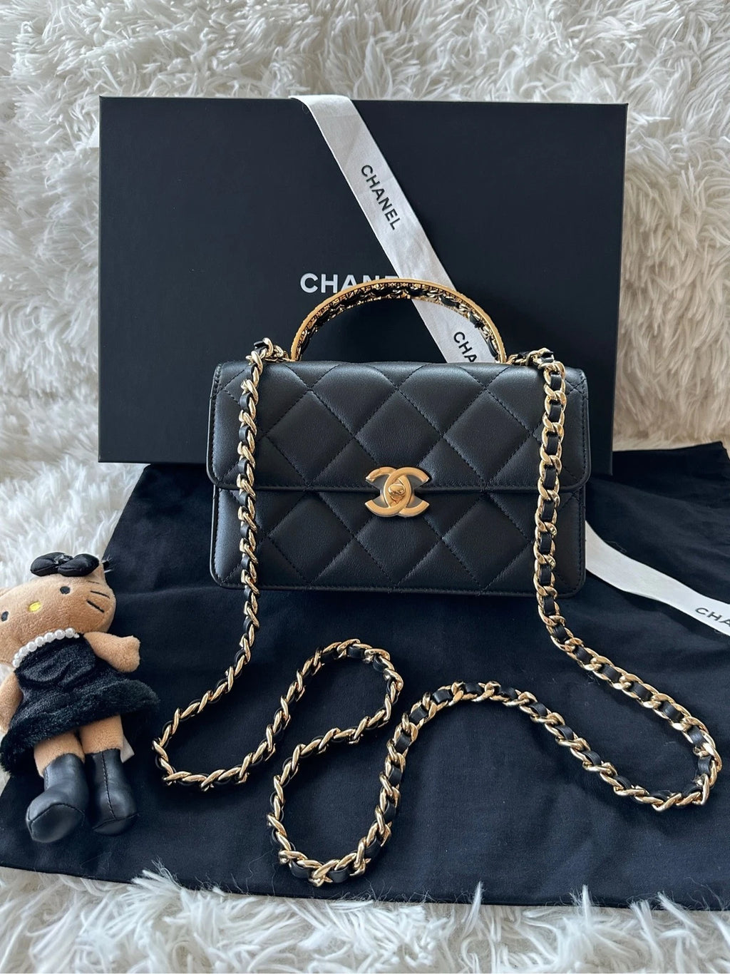 Chanel CF Mini Handle Leather Chain Bag For Women