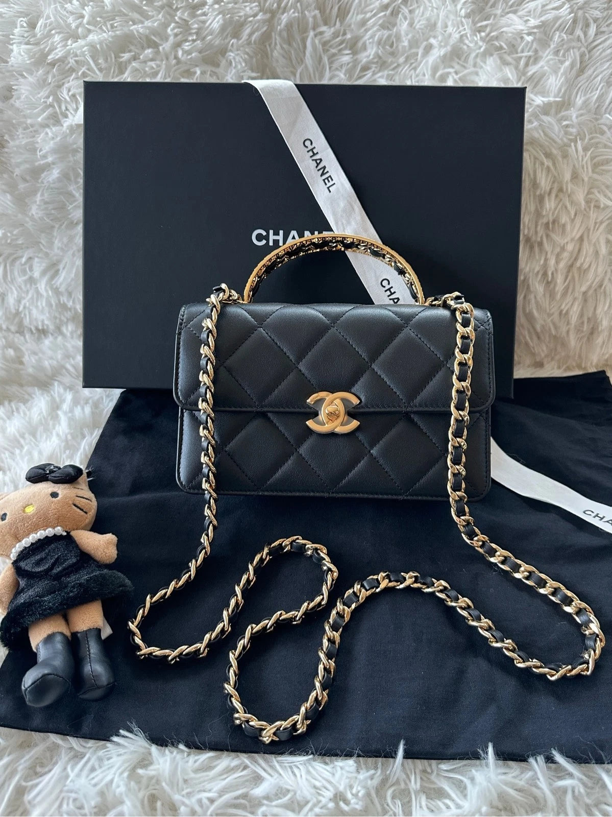 Chanel CF Mini Handle Leather Chain Bag For Women