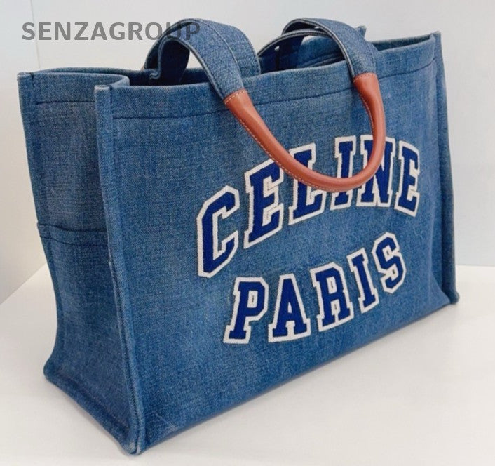 Celine American-style logo Tote Denim Shoulder Handbag